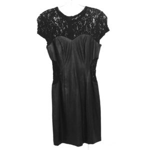 Little black dress. Leather and lace edition